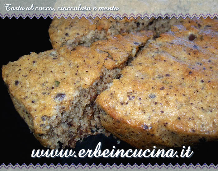 Torta al cocco, cioccolato e menta