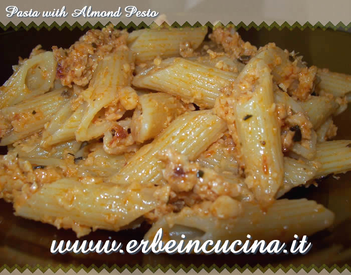 Pasta with almond pesto