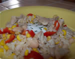 Hot rice salad