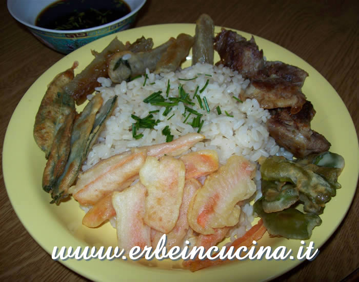 Tempura with lemon grass