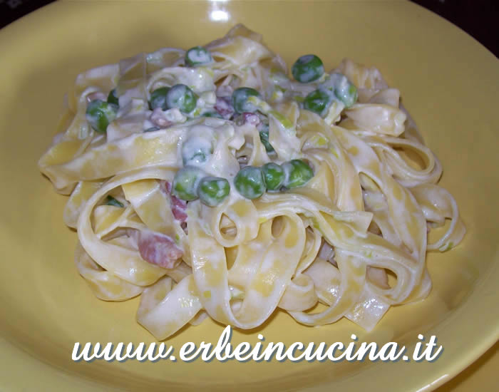 Pasta al porro e piselli