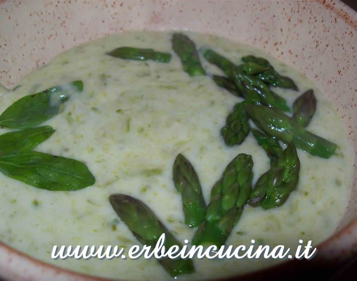 Asparagus soup with marjoram