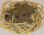Sardines bucatini pasta with wild fennel