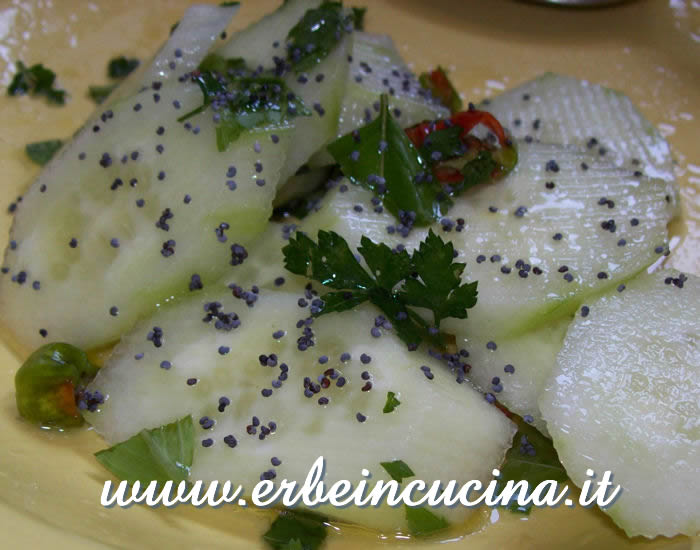 Cucumber, herbs and poppy seed salad