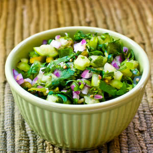 Tomatillo Salsa with Roasted Green Chile, Cilantro, and Lime