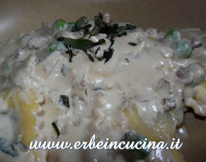 Tortellini with mushroom and tarragon sauce