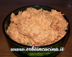 Roasted pepper hummus with Thai basil