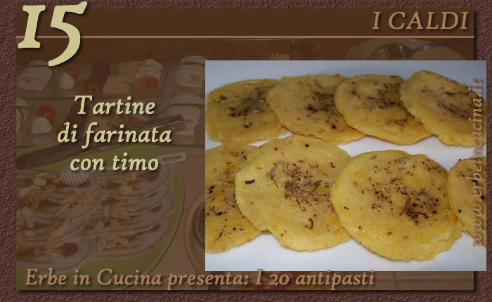 Tartine di farinata con timo