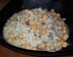 Risotto piccante con ceci e vongole