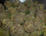 Moroccan meatballs with rice and parsley