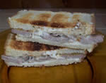 Turkey sandwich with wild thyme and gorgonzola