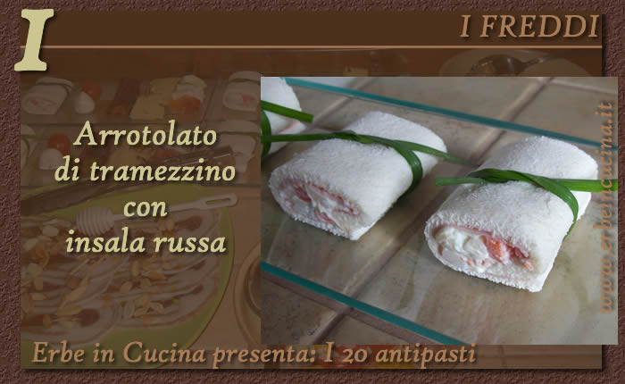 Arrotolato di tramezzino con insalata russa