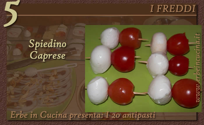 Spiedino caprese con origano