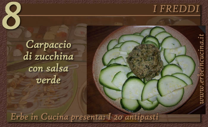 Carpaccio di zucchina con salsa verde