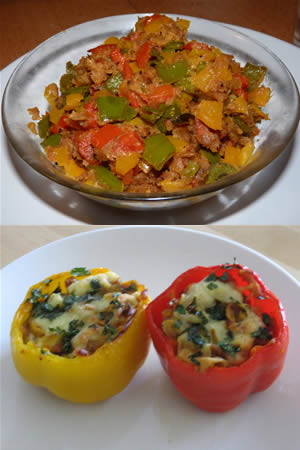 Stuffed capsicum and Capsicum with Gram flour