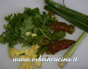Lemon grass, ginger and herbs