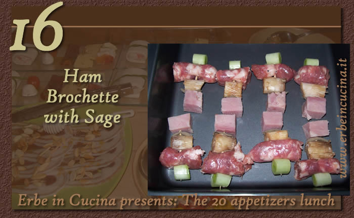 Ham brochette with sage