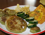Herbs omelette with fried green tomatoes