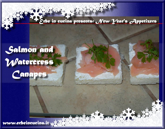 Salmon and cress canapes