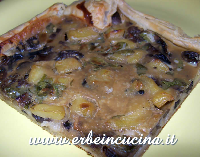 Quiche ai funghi con mentuccia