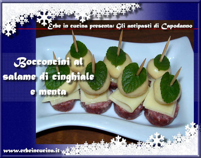 Bocconcini al salame di cinghiale e menta