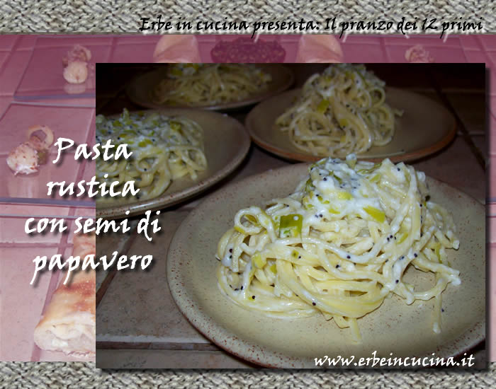 Pasta rustica con semi di papavero