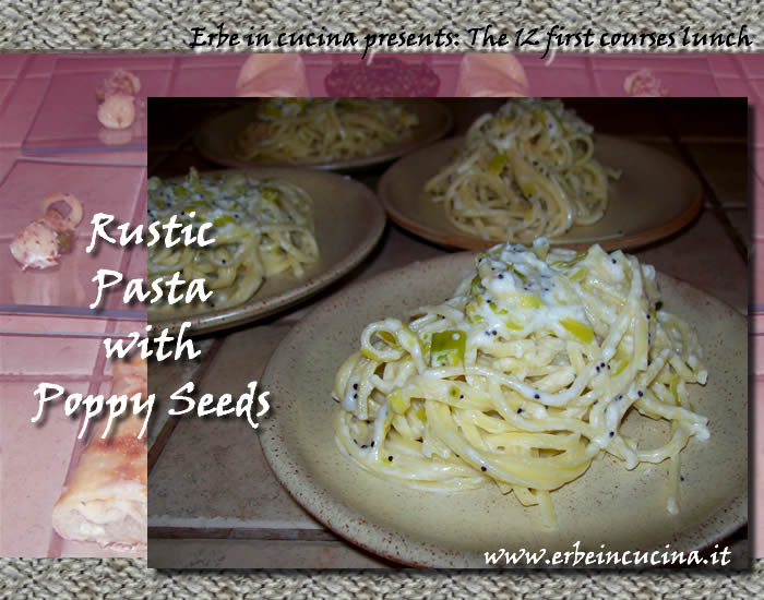 Rustic pasta with poppy seeds