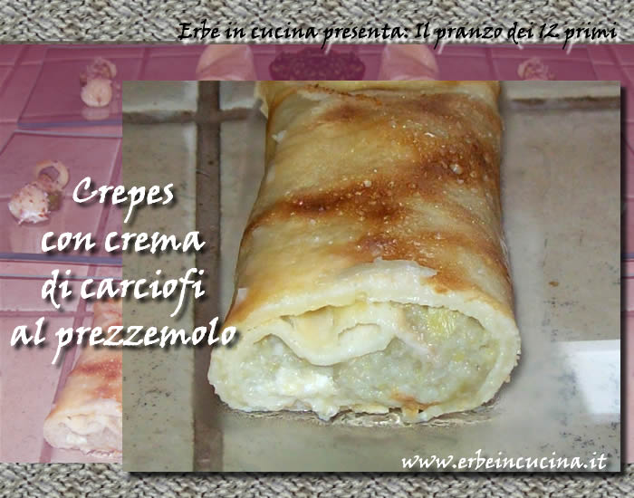 Crepes con crema di carciofi al prezzemolo