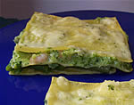 Lasagne ai broccoli, gamberetti e mentuccia