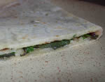 Piadina con gorgonzola, portulaca e erbe aromatiche