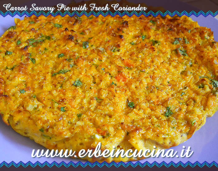 Carrot savory pie with fresh coriander