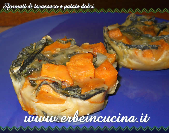 Sformati di tarassaco e patate dolci