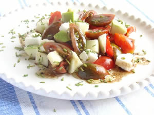 insalata mele, pomodorini misti e feta