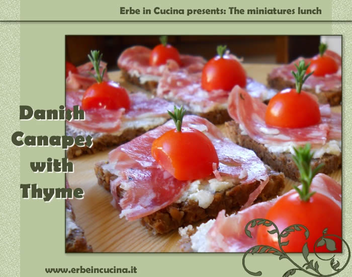 Danish canapes with thyme