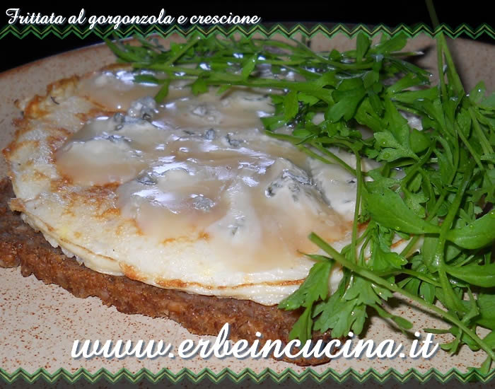 Frittata al gorgonzola e crescione