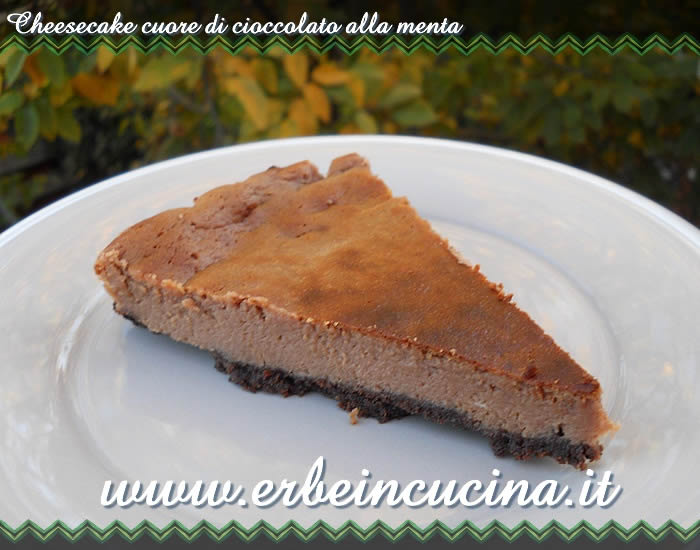 Cheesecake cuore di cioccolato alla menta