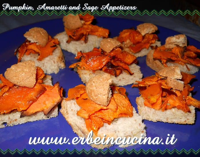 Pumpkin, amaretti and sage appetizers