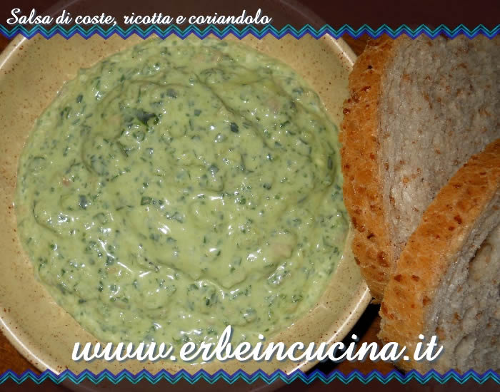 Salsa di coste, ricotta e coriandolo