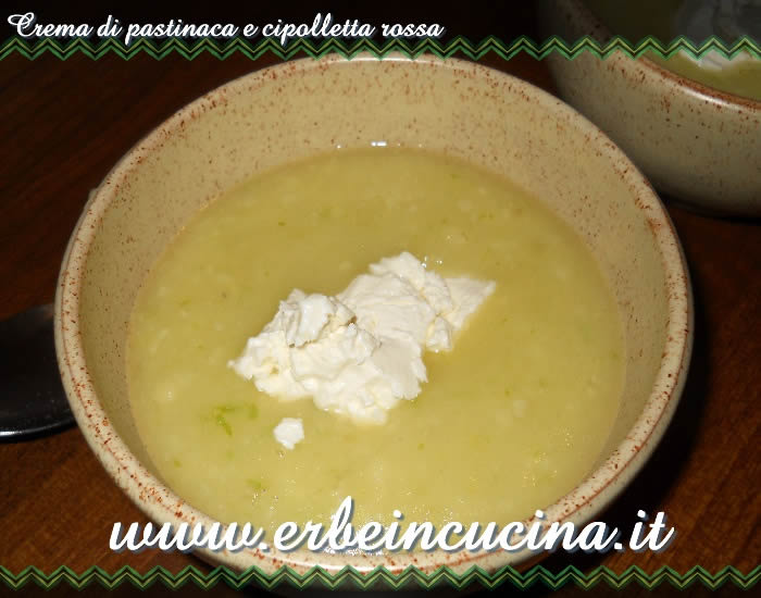 Crema di pastinaca e cipolletta rossa