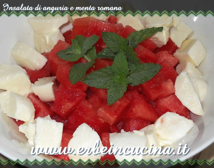 Insalata di anguria e menta romana