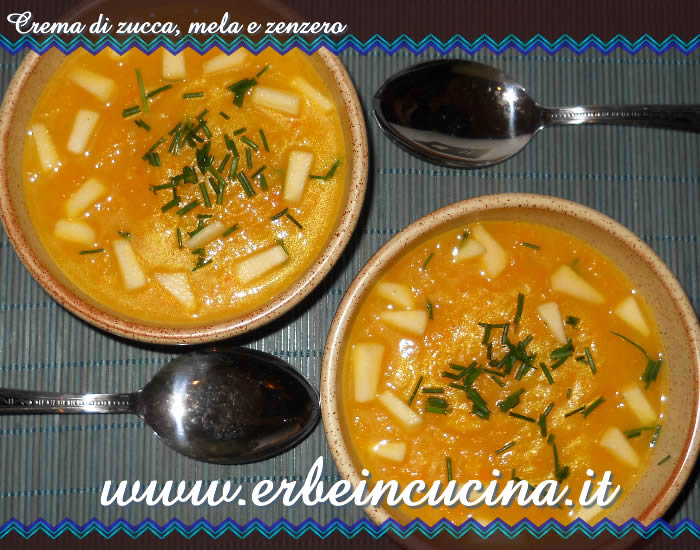 Crema di zucca, mela e zenzero