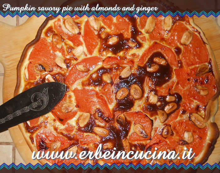 Pumpkin savory pie with almonds and ginger