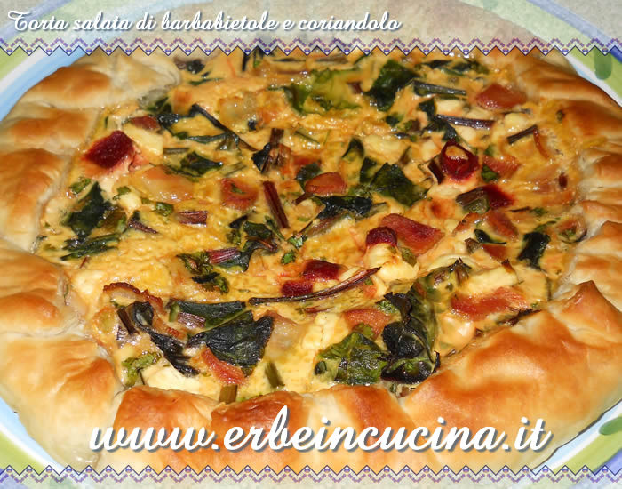 Torta salata di barbabietole e coriandolo