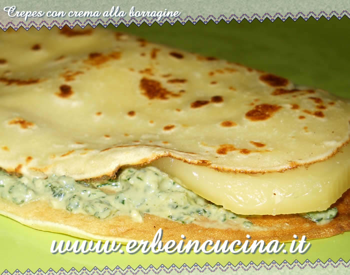 Crepes con crema alla borragine