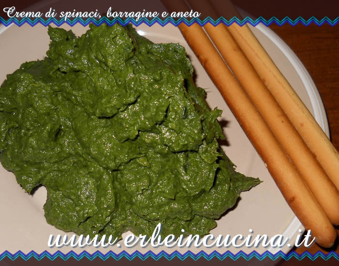 Crema di spinaci, borragine e aneto