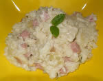 Riso con zucchine, mortadella e menta